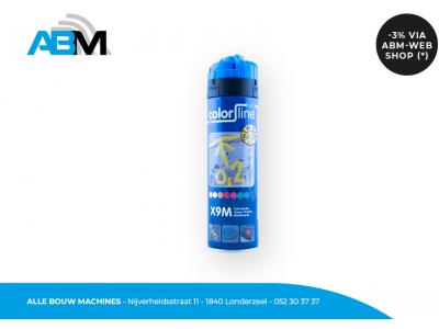 Markeerspray X9M met inhoud 500 ml en fluo blauwe kleur van Colorline bij Alle Bouw Machines (ABM).