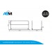 Dessin de la passerelle en acier/aluminium avec des garde-corps et dimensions 2,30 x 1 mètre chez Alle Bouw Machines (ABM).