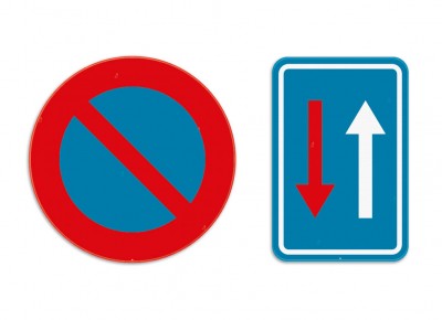 Panneaux routiers d'Alle Bouw Machines (ABM).