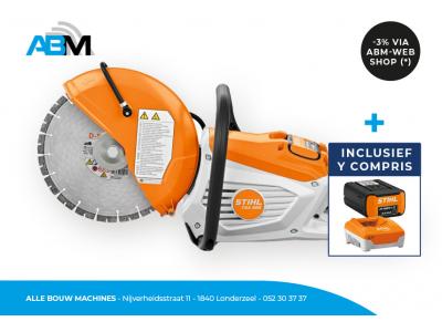 Accu doorslijpmachine TSA 300 met accu AP 500 S en snellader AL 501 van STIHL bij Alle Bouw Machines (ABM).