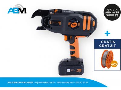 Ligatureuse sur batterie Ultra Grip 40 avec 40x rouleaux de fil tressé Ultra Grip gratuits de TJEP chez Alle Bouw Machines (ABM).