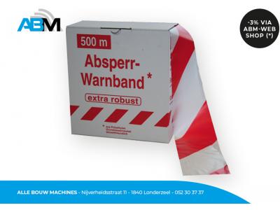Signalisatielint Extra 500 meter x 80 mm in wit/rood van Color Line bij Alle Bouw Machines (ABM).