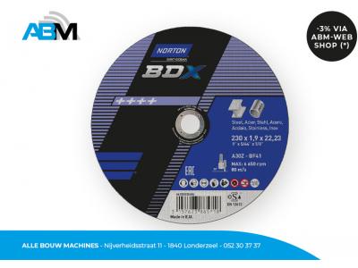 Disque à tronçonner BDX ⌀ 230 x 1,9 x 22,23 mm de Norton chez Alle Bouw Machines (ABM).