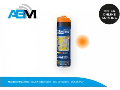 Markeerspray X9M met inhoud 500 ml en kleur fluo oranje van Colorline bij Alle Bouw Machines (ABM).