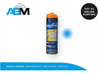 Markeerspray X9M met inhoud 500 ml en kleur fluo blauw van Colorline bij Alle Bouw Machines (ABM).