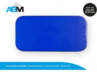 Onderbord in kleur blauw en blanco bij Alle Bouw Machines (ABM).