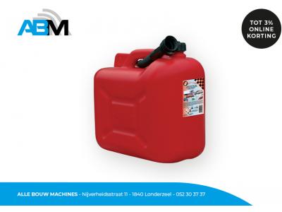 Kunststof jerrycan met inhoud 10 liter bij Alle Bouw Machines (ABM) en rode kleur.