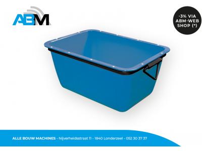 Cuve à mortier/cuve de maçon avec une capacité de 200 litres, forme rectangulaire et une couleur bleue chez Alle Bouw Machines (ABM).