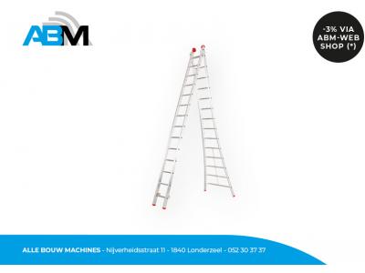 Echelle coulissante en aluminium avec 2 x 9 marches de Dubaere Ladders chez Alle Bouw Machines (ABM). Echelle coulissante en aluminium avec 2 x 9 marches de Dubaere Ladders chez Alle Bouw Machines (ABM).