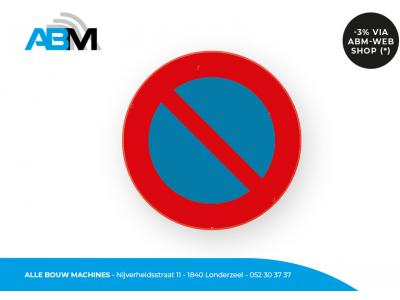 Panneau routier E1 'Stationnement interdit' avec un diamètre de 40 cm chez Alle Bouw Machines (ABM).