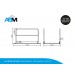Dessin de la passerelle en acier/aluminium avec des garde-corps et dimensions 1,80 x 1 mètre chez Alle Bouw Machines (ABM).
