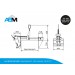 Dessin avec des dimensions du grappin mécanique FGB 1,5-50 de Wimag chez Alle Bouw Machines (ABM).