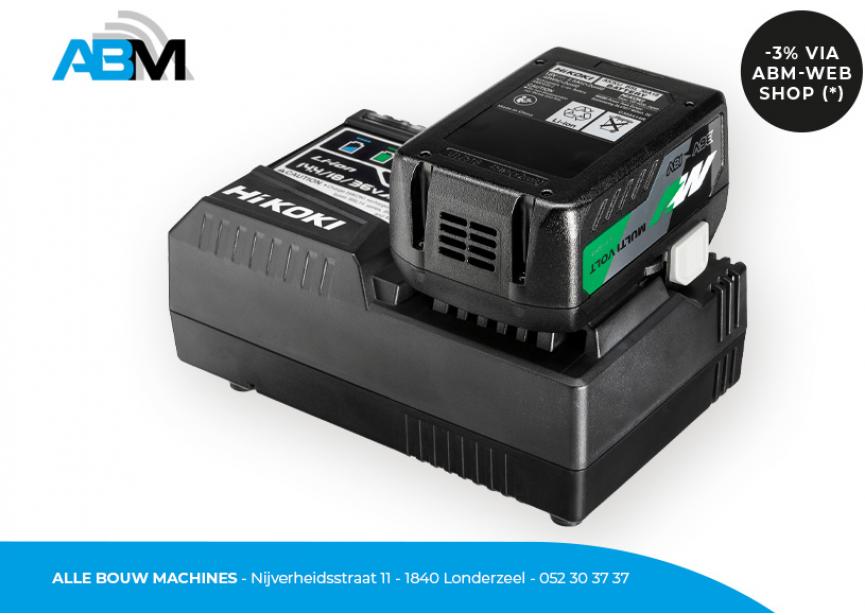 Li-ion accu snellader UC18YSLW30Z van Hikoki bij Alle Bouw Machines (ABM) wordt gebruikt om een multi-volt batterij op te laden.