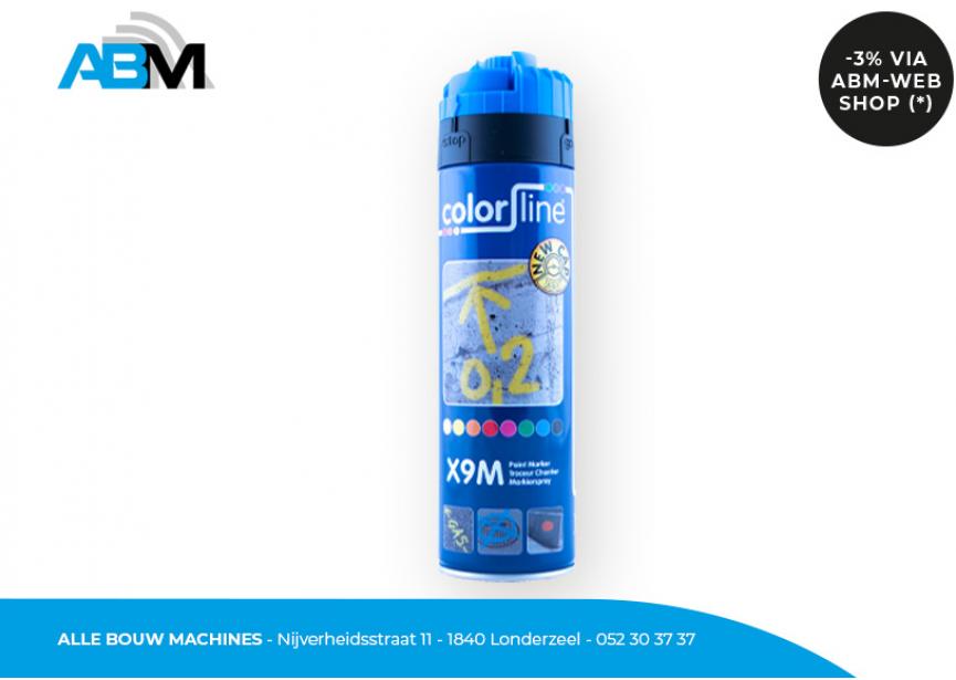 Traceur de chantier X9M 500 ml en bleu fluo de Color Line chez Alle Bouw Machines (ABM).
