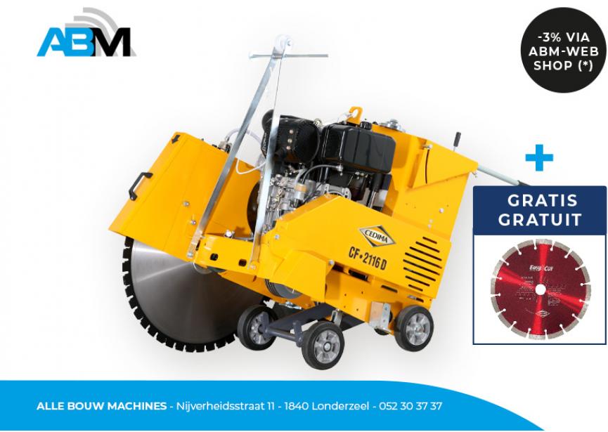 Scie à sol à diesel CF-2116 D avec disque diamanté ø 800 x 25,4 mm gratuit de Cedima chez Alle Bouw Machines (ABM).