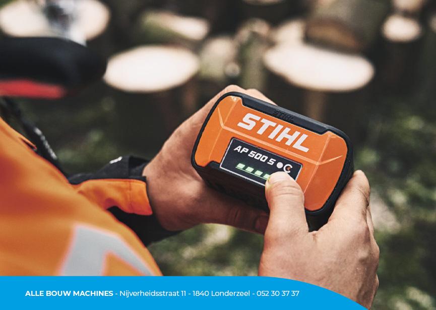 Batterie li-ion AP 500 S de STIHL chez Alle Bouw Machines (ABM) en vue.