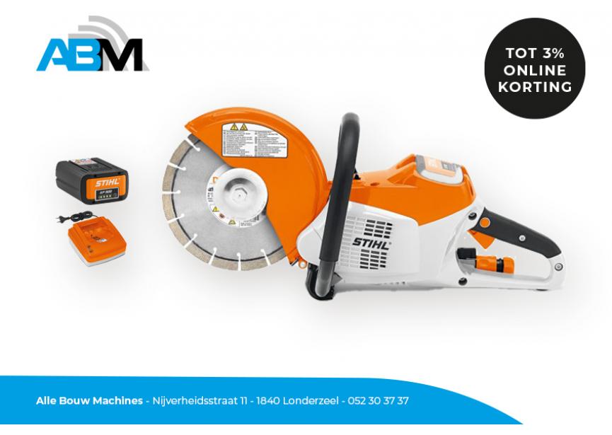 Doorslijpmachine TSA 230 van STIHL bij Alle Bouw Machines (ABM) met accu en lader.