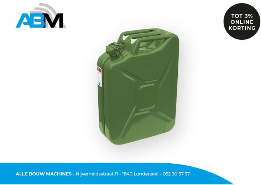 Metalen jerrycan met inhoud 10 liter bij Alle Bouw Machines (ABM) en groene kleur.