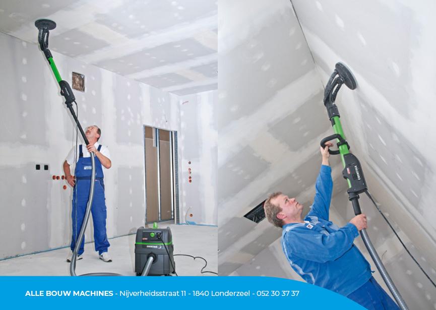 Plafondschuurmachine ELS 225.1 van Eibenstock bij Alle Bouw Machines (ABM) wordt gebruikt om plafonden en wanden te schuren.