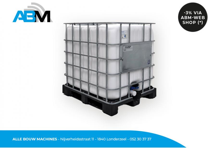 Watertank IBC bij Alle Bouw Machines (ABM) met inhoud 1.000 liter.