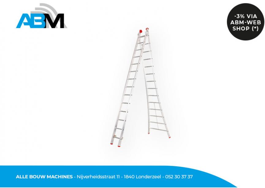 Aluminium schuifladder met 2 x 10 treden van Dubaere Ladders bij Alle Bouw Machines (ABM).