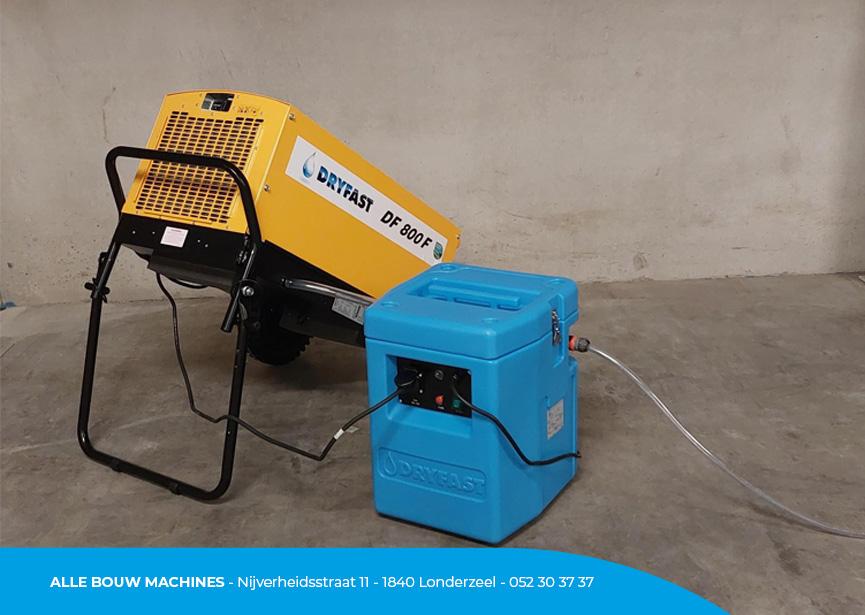 Boîte à pompe DPB230 de Dryfast chez Alle Bouw Machines (ABM) est utilisé avec un déshumidificateur DF800F.