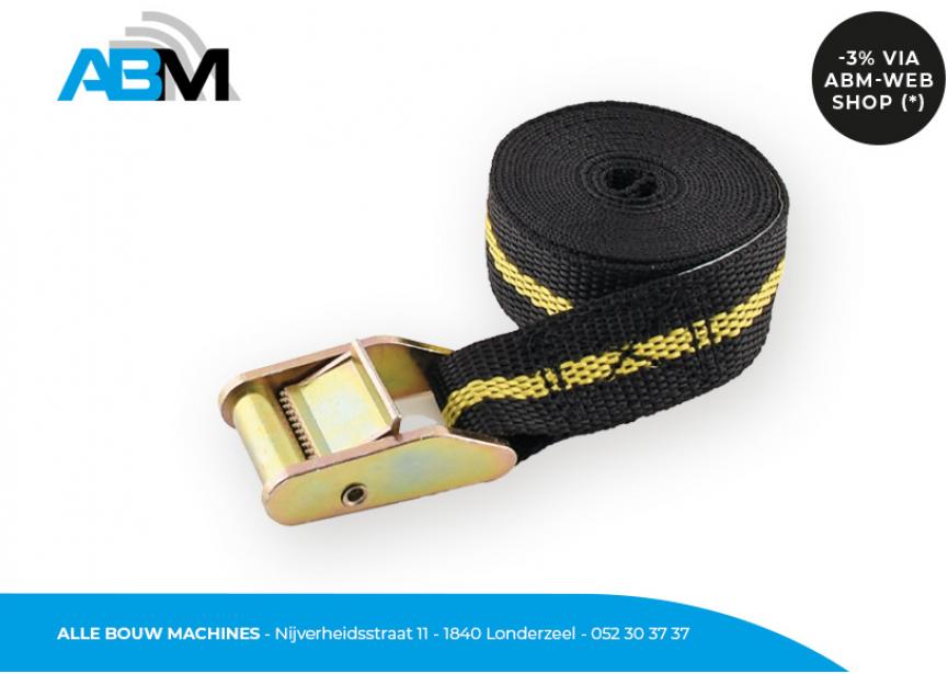 Sjorband met zwarte kleur, klemgesp en afmetingen 25 mm x 5 meter van Solid bij Alle Bouw Machines (ABM).