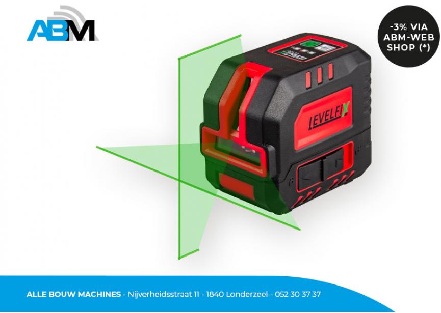 Visualisation en 3D de la ligne laser horizontale/verticale verte du laser ligne-croix CL120G de Levelfix chez Alle Bouw Machines (ABM).