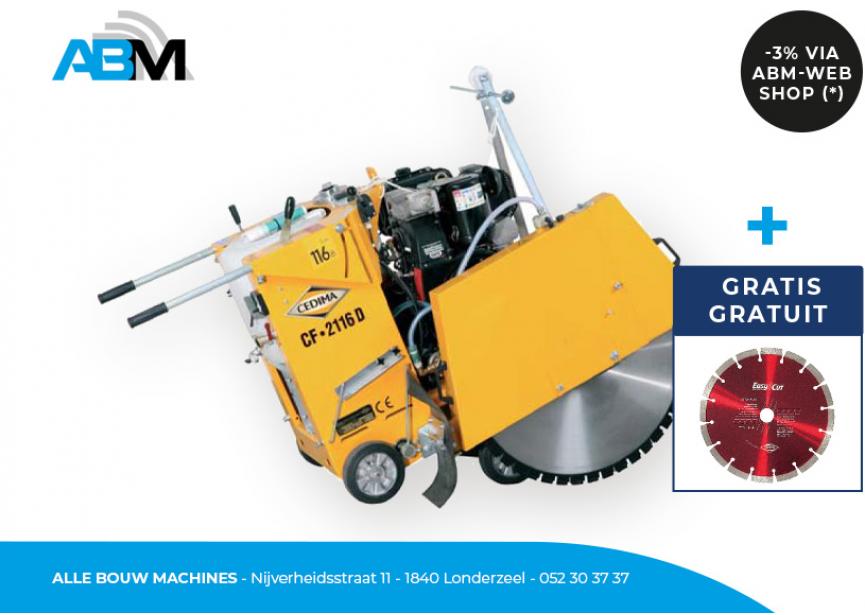 Diesel vloerzaagmachine CF-2116 D met gratis diamantzaagblad 800 mm van Cedima bij Alle Bouw Machines (ABM).