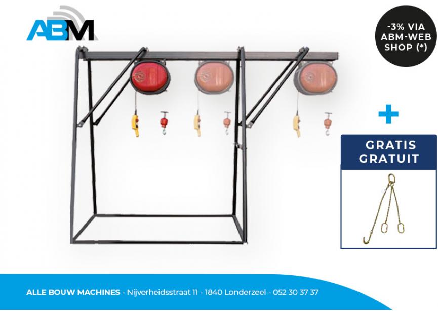 Treuil de levage électrique Minor Millenium Portico avec chaîne pour brouette gratuite de Camac chez Alle Bouw Machines (ABM).